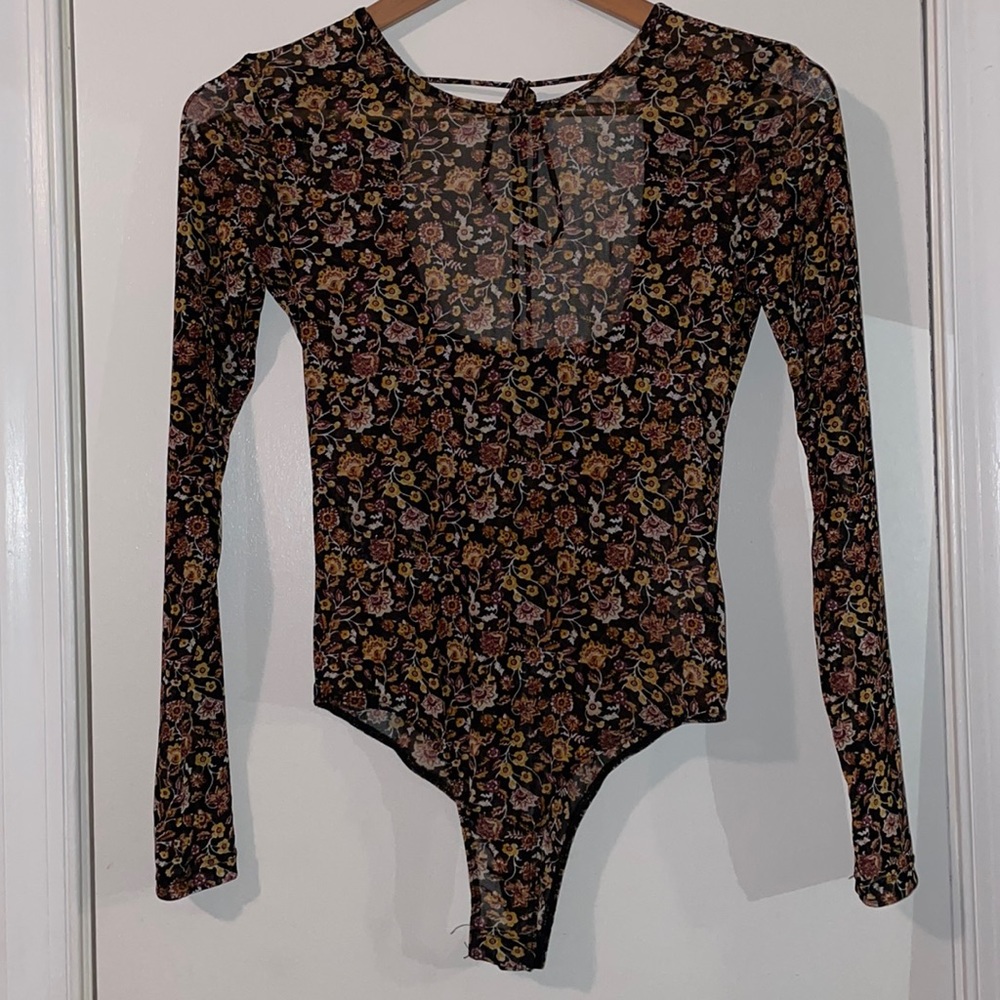 Floral mesh bodysuit